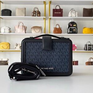 Michael Kors Navy Cooper Lunch Box Crossbody Bag